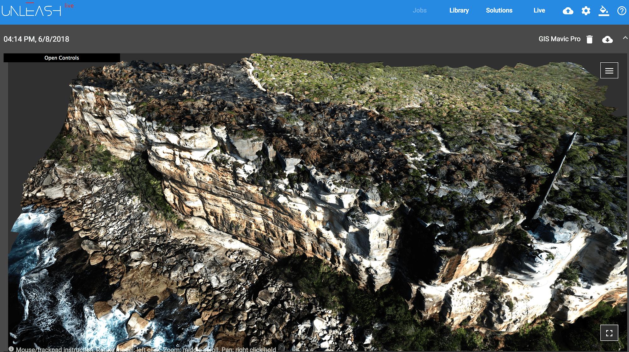 High-resolution 3D model of a hazard-reduction area used for fire-service planning