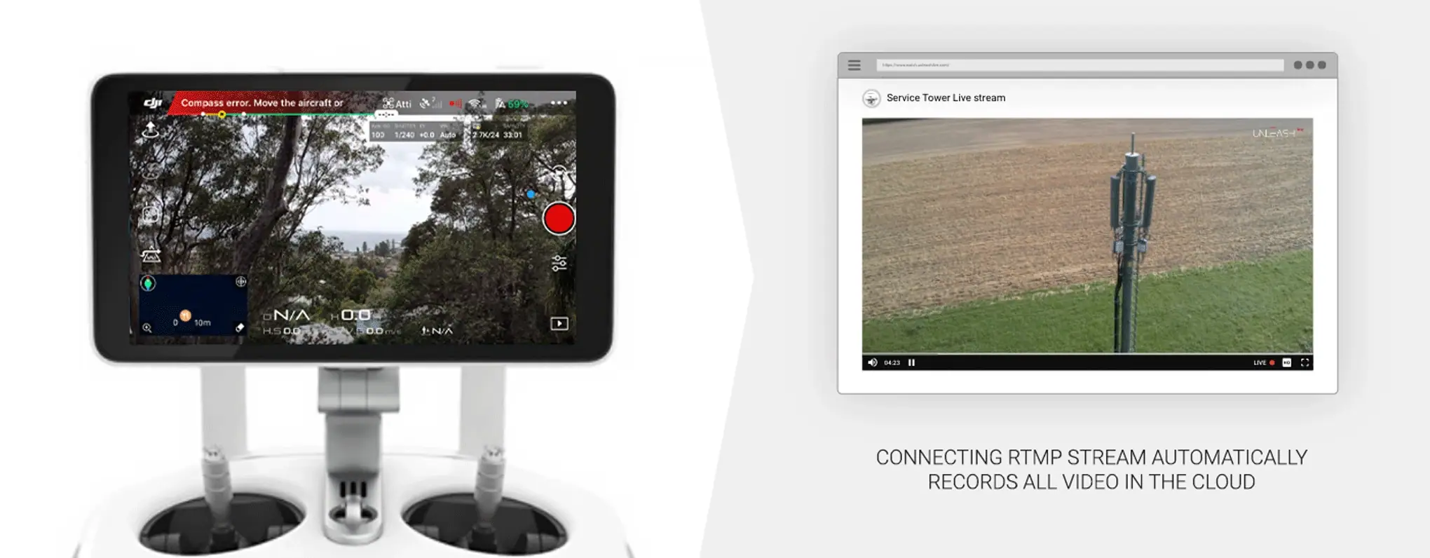 Animated demonstration of configuring a custom RTMP stream for cloud broadcast and storage