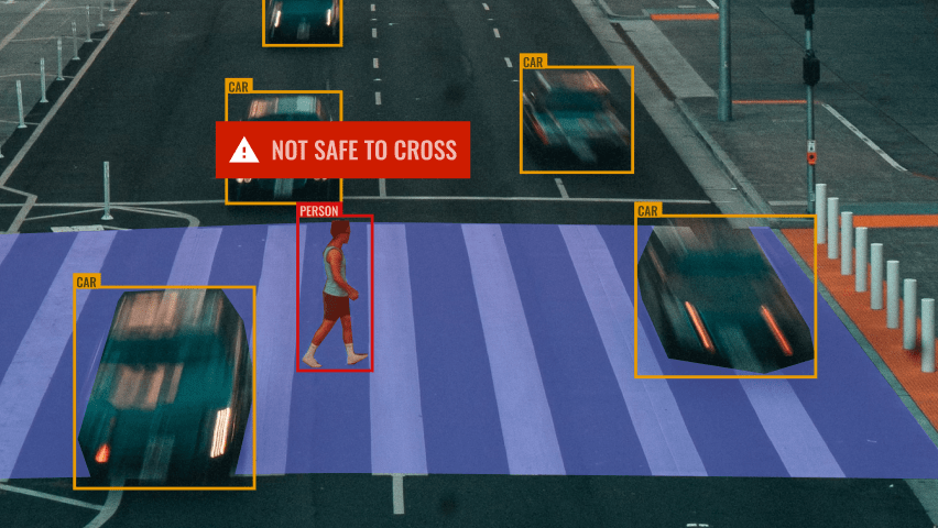 Identify pedestrians crossing at unsafe intervals