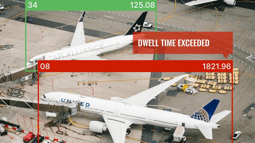 Reduce delays by identifying aircrafts exceeding dwell time thresholds