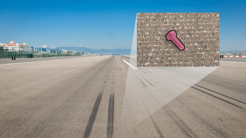 Identify foreign objects on the tarmac