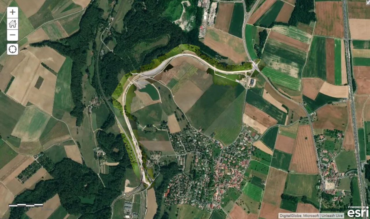 Generated Orthomosaic of a new road — note the lineup between new and old maps