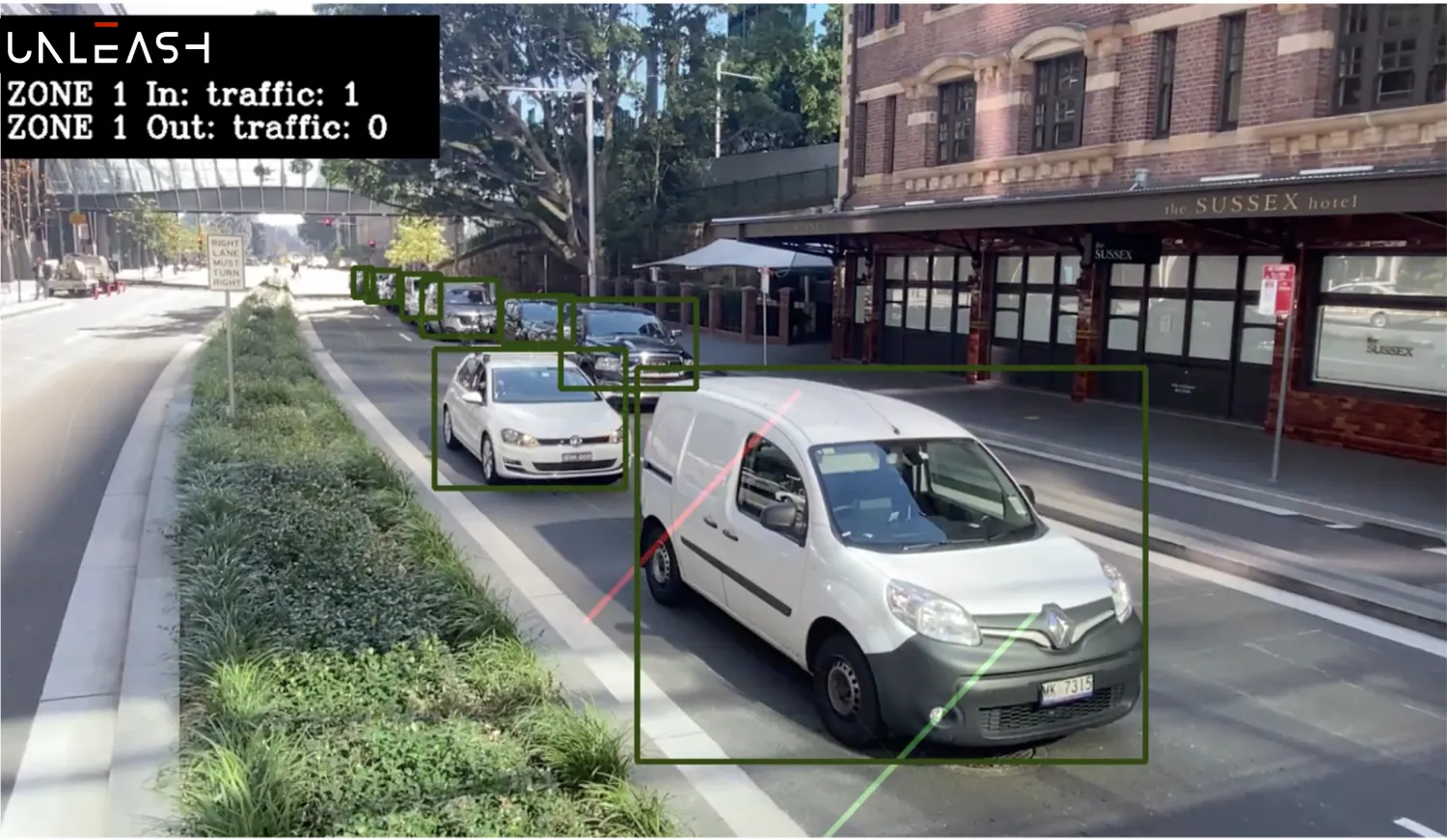 Vehicle monitoring and traffic/pedestrian analysis on roads and sidewalks