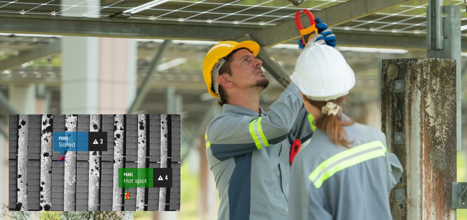 Solar farms can use thermal review to maximize energy output, and repair panels where necessary.