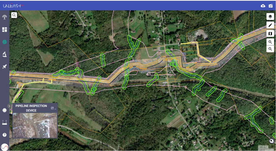 Viewing live drone video alongside map data in Fusion Atlas