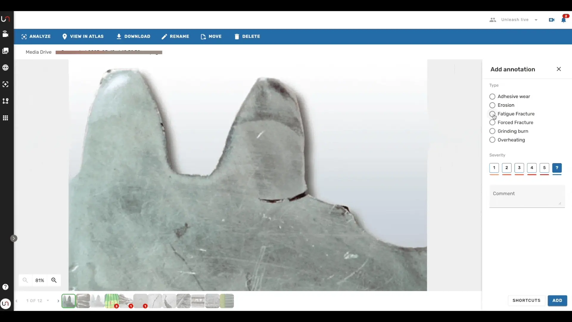 Faulty gear detected using Smart Annotation Tool