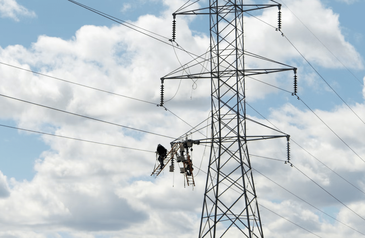 Power line repairs in action