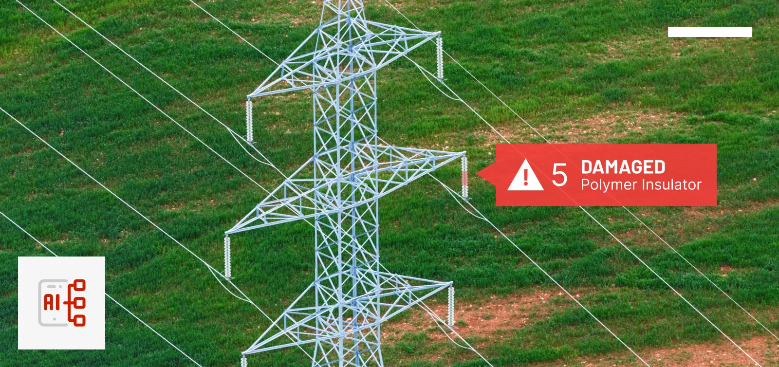 High severity damage on a transmission tower detected by the computer vision system