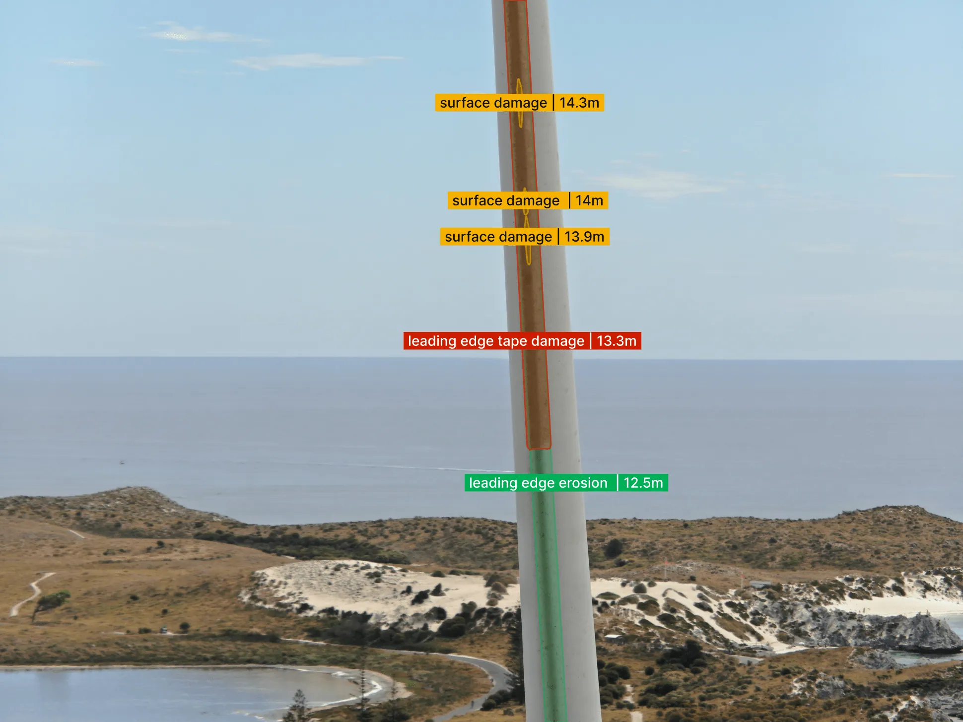 Wind turbine fault annotations